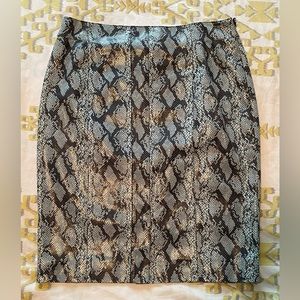 Carlisle Collection “Serpentine” Blue Python Print Leather Skirt - Size 12